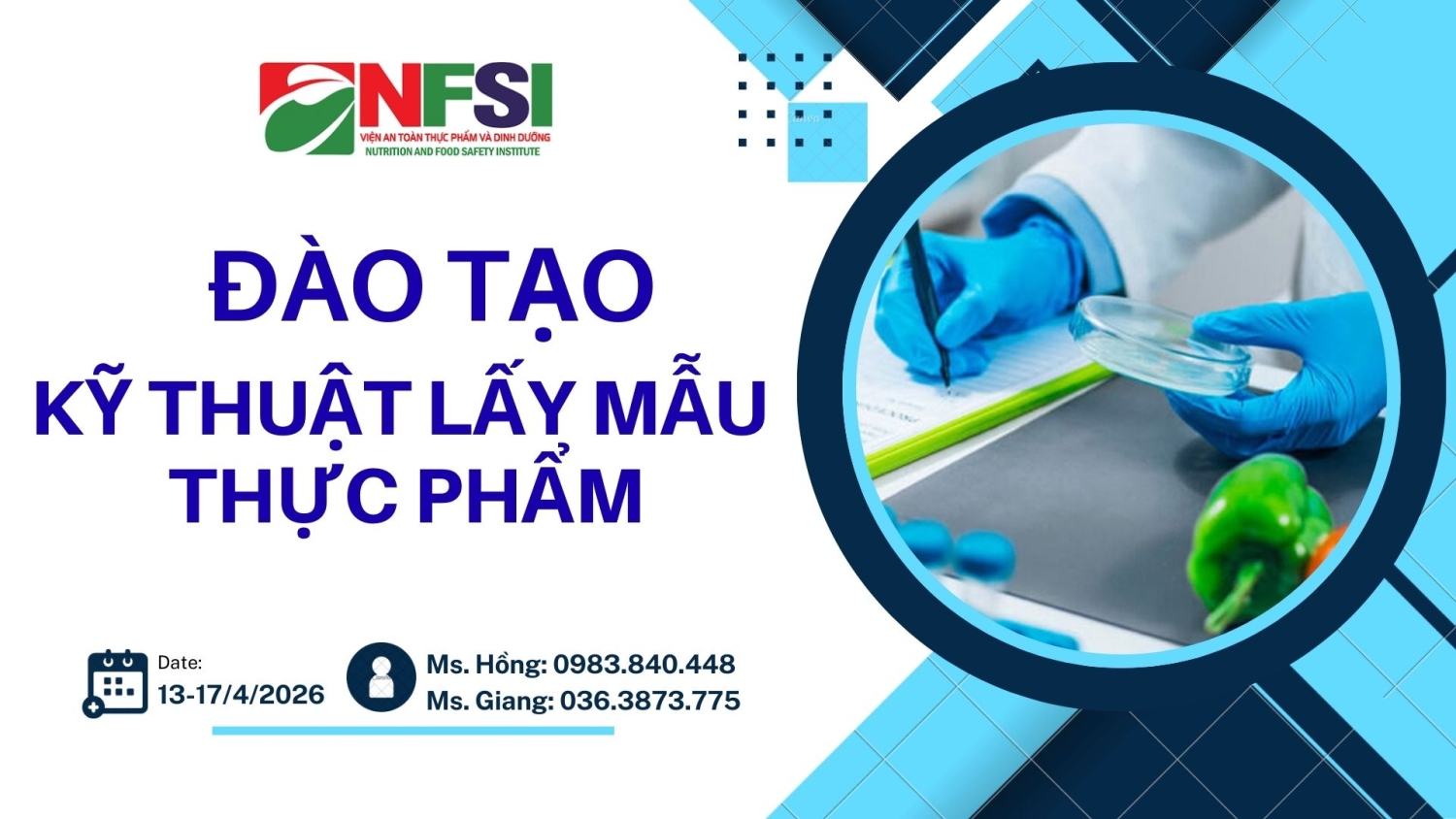 nfsi dao tao ky thuat lay mau thuc pham 1